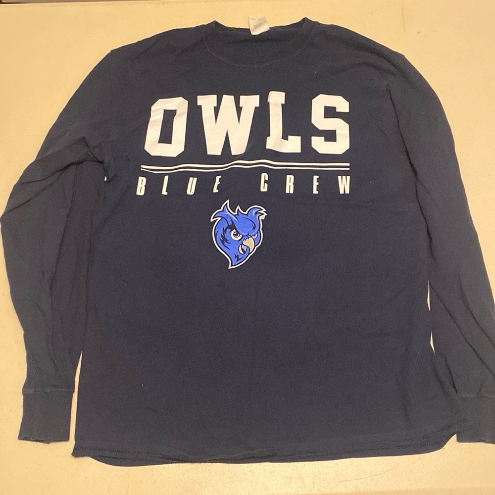 Owls Blue Crew Long Sleeve Shirt